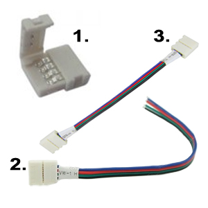 Snabbkontakter för Ledtejp SMD5050 RGB 10mm 7,2W/m & 14,4W/m