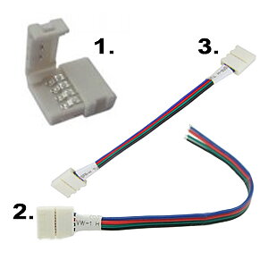 Snabbkontakter för Ledtejp SMD5050 RGB 10mm 7,2W/m & 14,4W/m