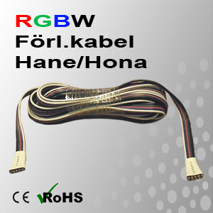 RGBW Förl.kabel Hane/Hona 3m
