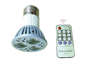 Led Spotlight E27 3x1W med fjärrkontroll