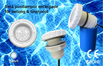 Små Poollampor SMD5050 3W Kallvit Ljusfärg för Glasfiber / Linerpool 