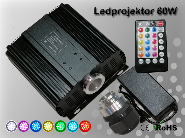 Fiberoptisk Ledprojektor 60W RGBW DMX