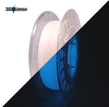 3D Filament PLA Glow in the Dark Blue