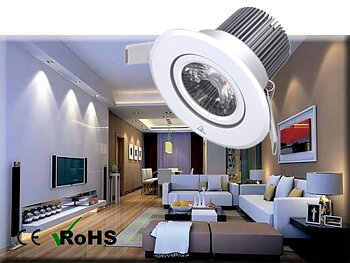 Dimbar COB Downlight Lampa Vit 7W