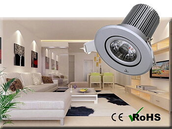 Dimbar COB Downlight Lampa Silver 10W