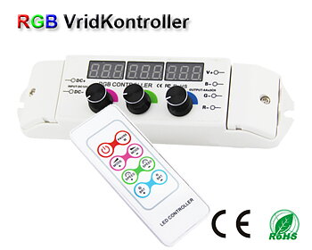 RGB Vridkontroller  med Display 12-24VDC 3x6A