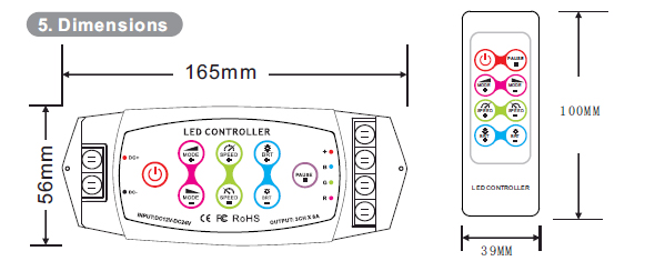 RGB kontroller 12-24VDC 3x6A - 2