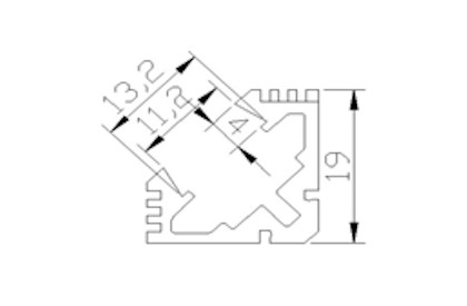 Ledlist i aluminium SMD5630 Vinklad 1.0m - 2