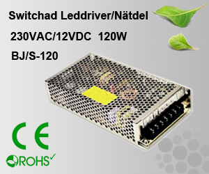 Switchad Leddriver/Nätdel 230VAC/12VDC 120W