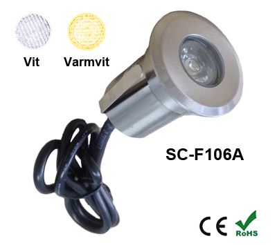 Inground Lampa 1,5W HighPower Vit/Varmvit