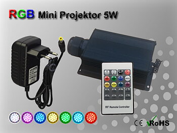 Fiberoptisk Ledprojektor 5W Flerfärgad RGB