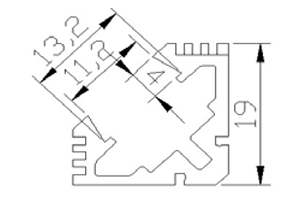 Aluminiumprofil för ledtejp Vinklad - 3