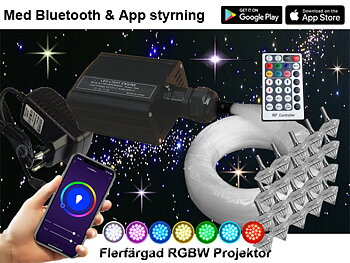 Stjärnhimmelpaket 16W RGBW Fjärrkontrol + APP 8kvm