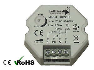 Led Dosdimmer 230VAC 150W Push