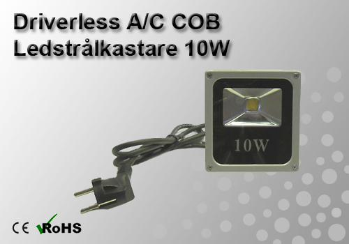 Ledstrålkastare Slimline "Driverless" 10W - 2