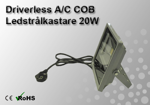 Ledstrålkastare Slimline "Driverless" 20W