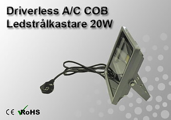 Ledstrålkastare Slimline "Driverless" 20W