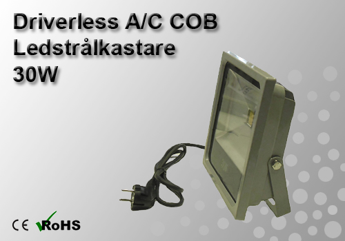 Ledstrålkastare Slimline "Driverless" 30W