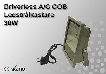 Ledstrålkastare Slimline "Driverless" 30W