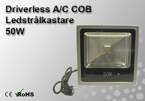 Ledstrålkastare Slimline "Driverless" 50W - 2