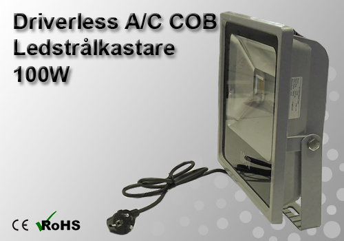 Ledstrålkastare Slimline "Driverless" 100W