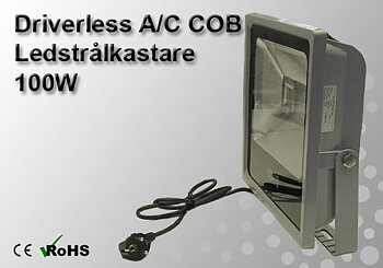 Ledstrålkastare Slimline "Driverless" 100W