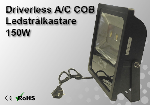 Ledstrålkastare Slimline "Driverless" 150W