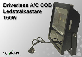 Ledstrålkastare Slimline "Driverless" 150W