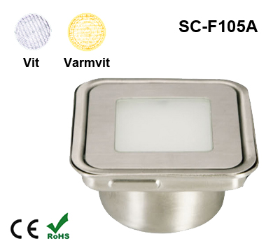 Inground Lampa 0,6W Kapslad  Kvadratisk Vit/Varmvit - 2