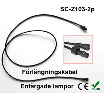 Förlängningskabel till till Enfärgade Decklight / Inground & Trädgårdslampor