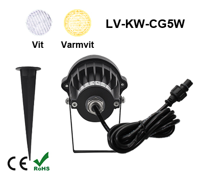 Led COB Trädgårdslampa 6W Vit/Varmvit - 4