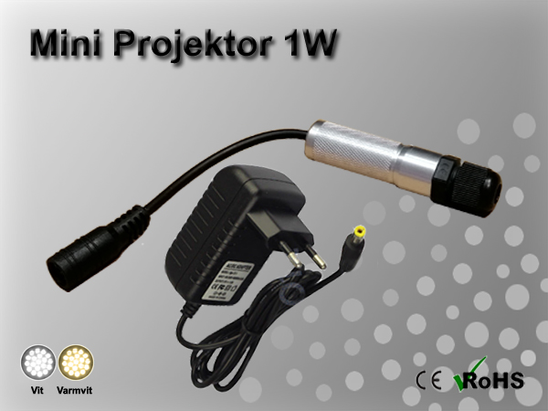 Fiberoptisk Ledprojektor Mini 1W Enfärgad
