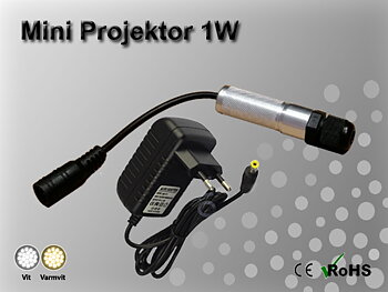 Fiberoptisk Ledprojektor Mini 1W Enfärgad
