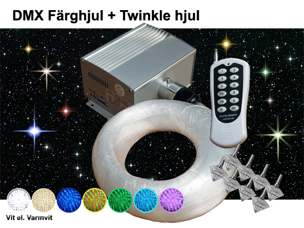 Stjärnhimmelpaket 5W DMX Twinkle Dimbar Ledprojektor 8kvm