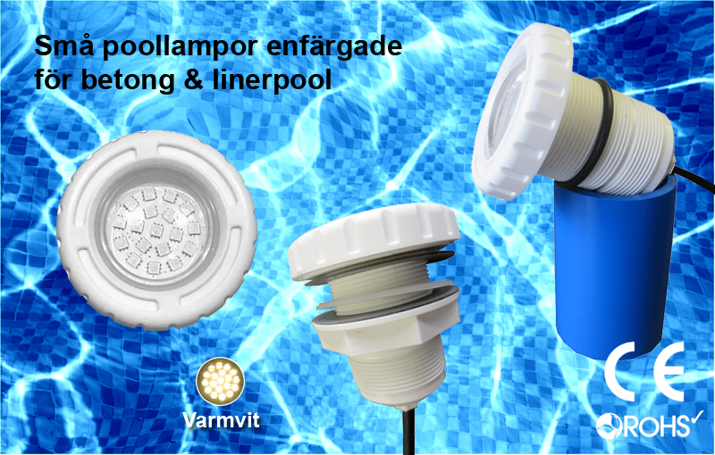 Små Poollampor SMD5050 3W Varmvit för Glasfiber / Linerpool