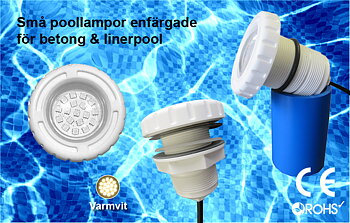 Små Poollampor SMD5050 3W Varmvit för Glasfiber / Linerpool