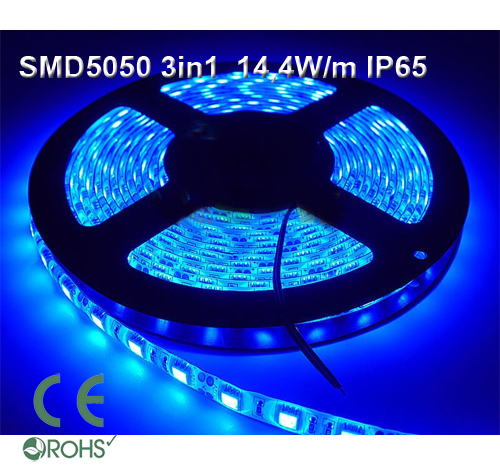 Ledtejp SMD5050 3in1 14,4W/m Blå Ljusfärg