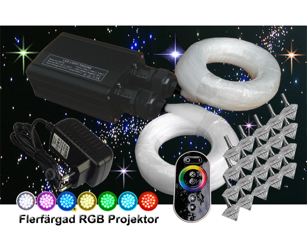 Stjärnhimmelpaket 32W RGB Dubbel Ledprojektor 17kvm