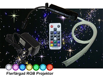 Stjärnhimmelpaket Mini 3W Ledprojektor RGB 1,5kvm
