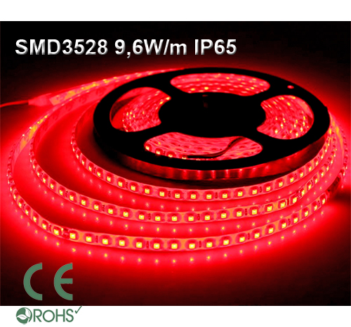 Ledtejp SMD3528 9,6W/m Röd Ljusfärg