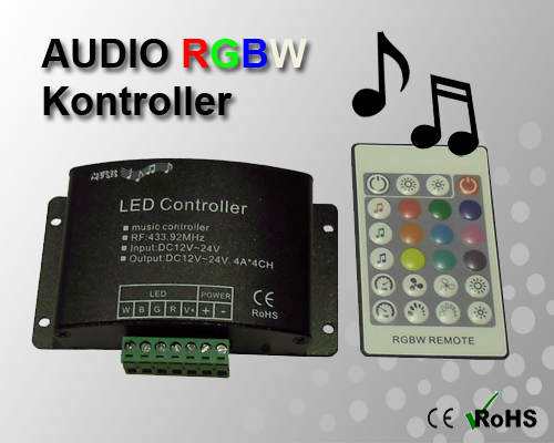 RGBW Audio Kontroller 12-24VDC 16A