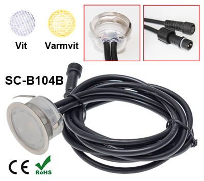 Deck/Floorlight Lampa 0,4W Vit/Varmvit