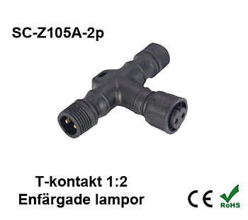 Förgreningskontakt 1:2 till Enfärgade Decklight / Inground & Trädgårdslampor