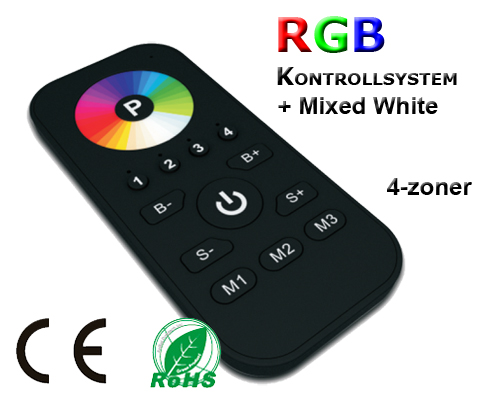 SR-2810RGB +W Programmerbar Fjärrkontroll 4-zoner