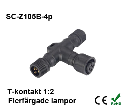 Förgreningskontakt 1:2 till Flerfärgade Decklight / Inground & Trädgårdslampor