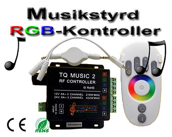 LED/RGB-kontroller Musikstyrd
