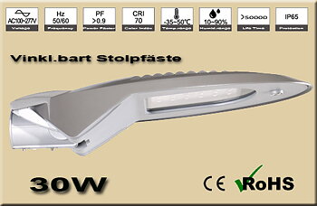 Led Stolparmatur HighPower 30W Vinkl.bart Stolpfäste