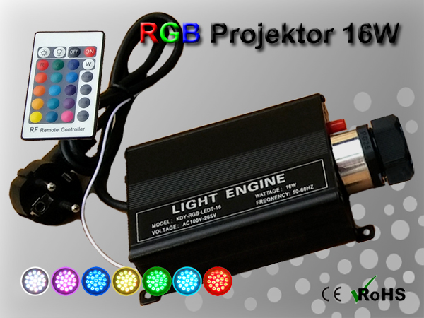 Fiberoptisk Ledprojektor 16W Flerfärgad RGB