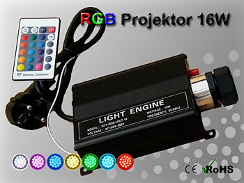 Fiberoptisk Ledprojektor 16W Flerfärgad RGB