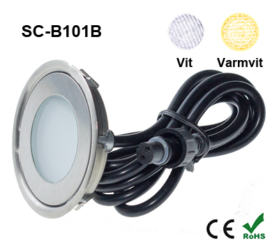 Deck/Floorlight Lampa 0,5W Ultra Thin Vit/Varmvit
